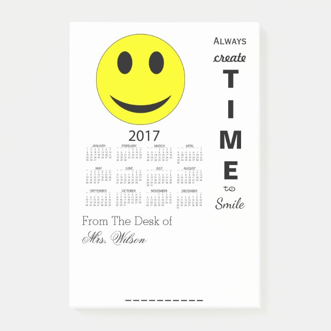 Happy New Year 2017 Motivational Calendar Post-it Notes (Front)