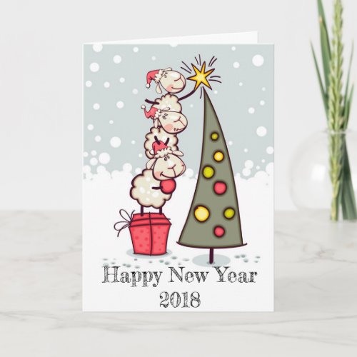 Happy New Year 2018 festivcard Holiday Card