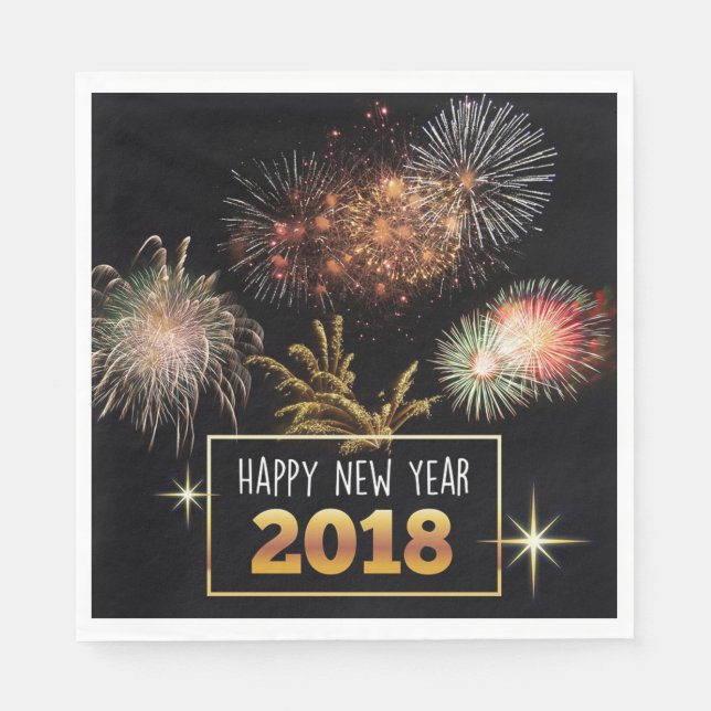 Happy New Year 2018 Paper Napkins (Front)