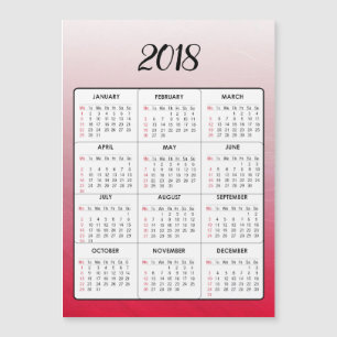 Happy New Year 2018 Red Magnetic Calendar