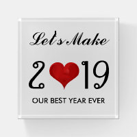 Happy New Year 2019 Motivational Best Year Ever Paperweight