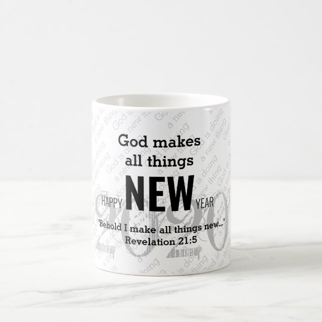 HAPPY NEW YEAR 2020 Customized Scripture WHITE Coffee Mug (Center)