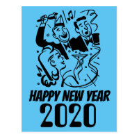 Happy New Year 2020 Postcard