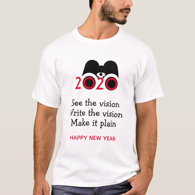HAPPY NEW YEAR 2020 Vision Binoculars Customized T-Shirt (Front)
