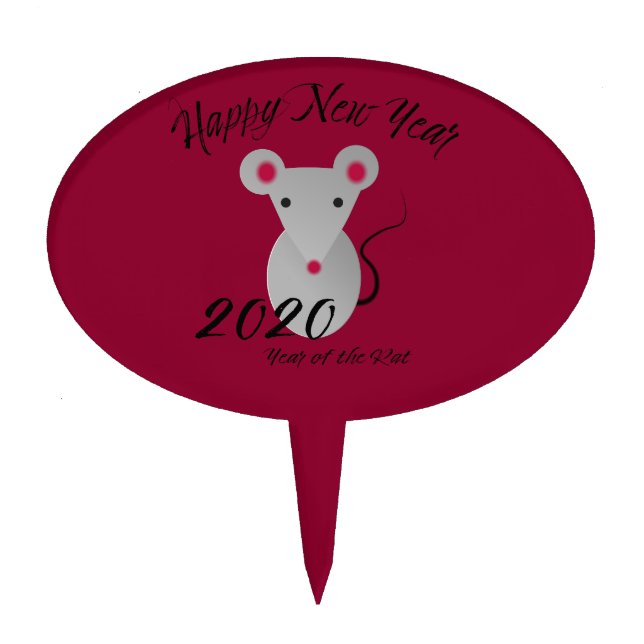 Happy New Year 2020 Year of the Rat Cake Topper (Front)