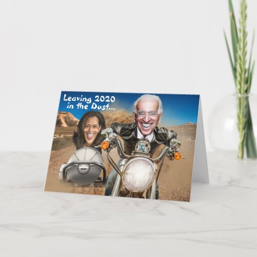 Happy New Year 2021 Biden  Harris Bikers Card