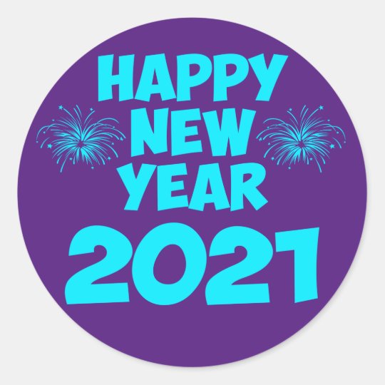 happy new year 2021 classic round sticker | Zazzle.com