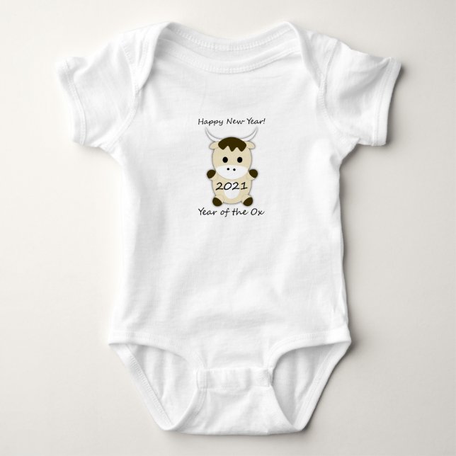Happy New Year 2021 Year of the OX Baby Bodysuit (Front)