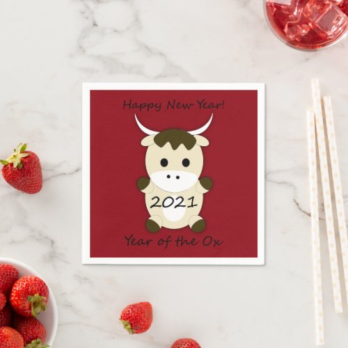 Happy New Year 2021 Year of the Ox Napkins