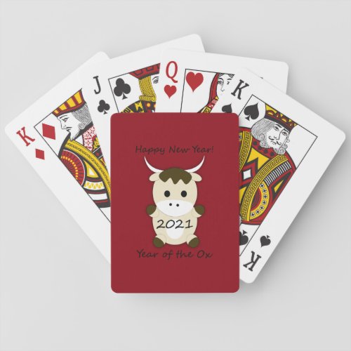 Happy New Year 2021 Year of the Ox Poker Cards