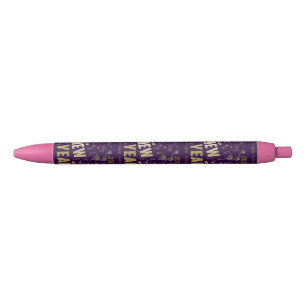 Happy New Year 2022, festive glitter gold holiday Pen