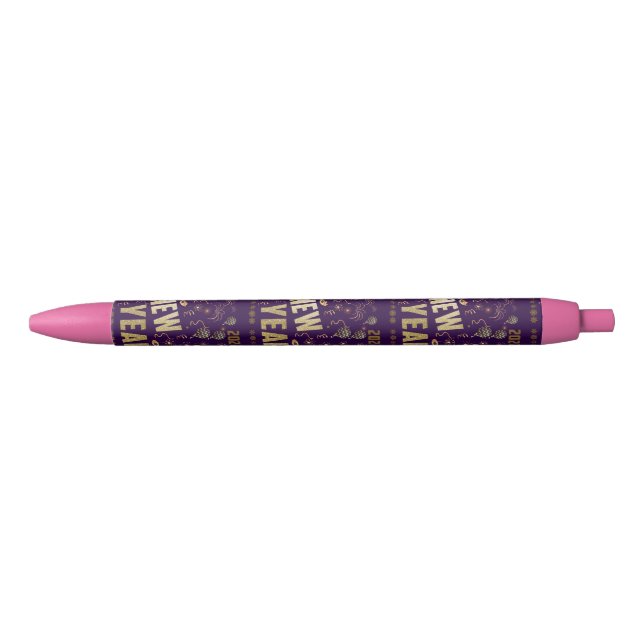 Happy New Year 2022, festive glitter gold holiday Pen (Front)