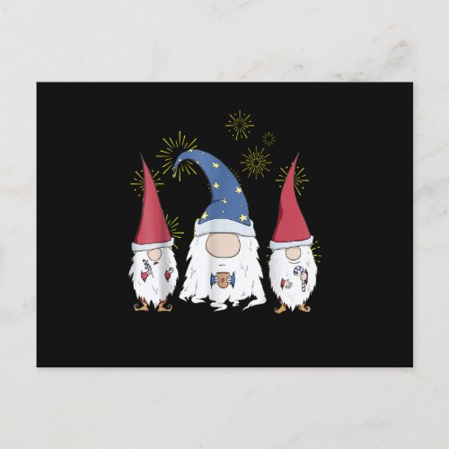 Happy New Year 2022 Gnome Xmas Family Matching Men Postcard
