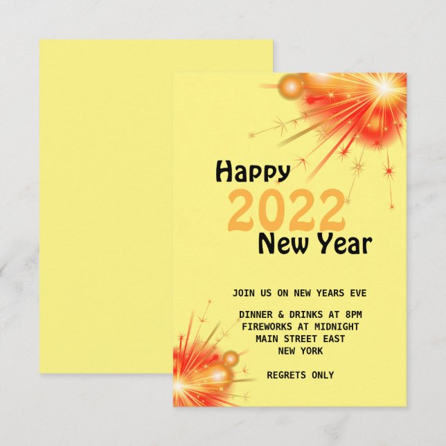 happy new year 2022 holiday invitation (Front/Back)