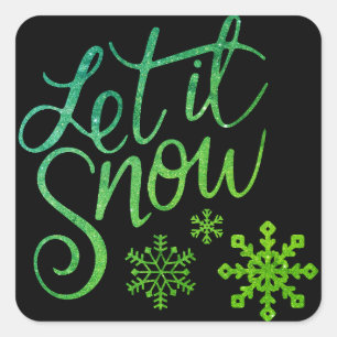 happy new year 2022 let it snow square sticker