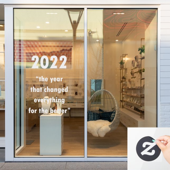 Happy New Year 2022 Motivational Quote Window Cling (Store Window)