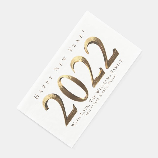 Happy New Year 2022 Paper Guest Towels (Corner)