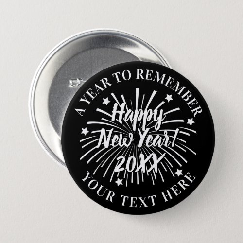 Happy New Year 2022 personalized round pinback Button