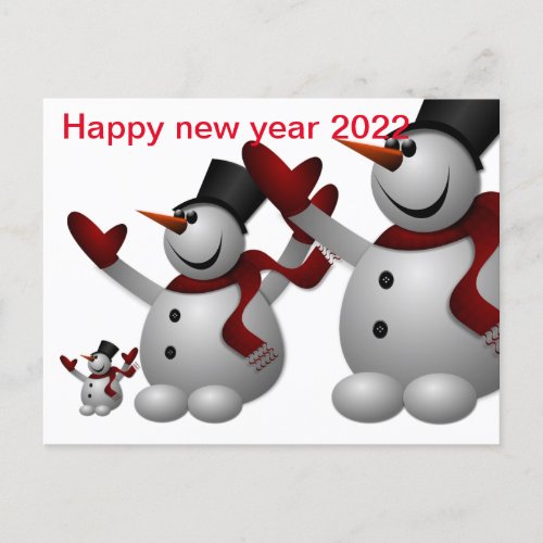 Happy new year 2022 postcard