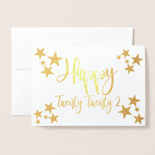 Happy New Year 2022 Stars Foil Card
