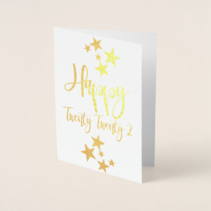 Happy New Year 2022 Stars Foil Card