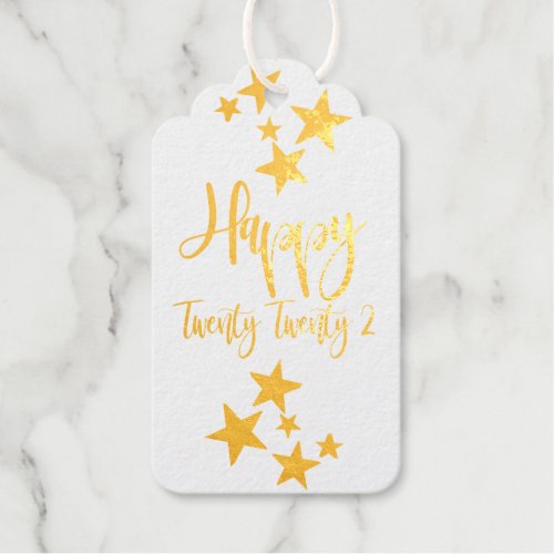 Happy New Year 2022 Stars Foil Card Foil Gift Tags