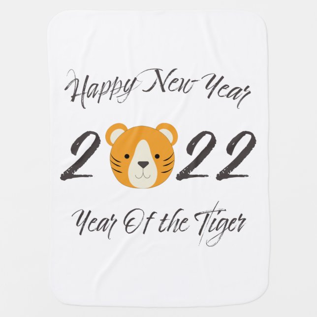 Happy New Year 2022 Year of the Tiger Baby Blanket (Front)