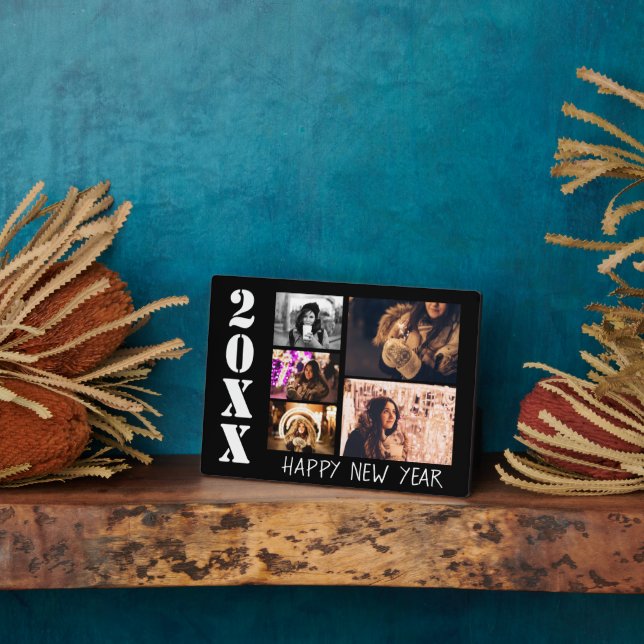 Happy New Year 2023 5 Photo Collage Plaque (Side)