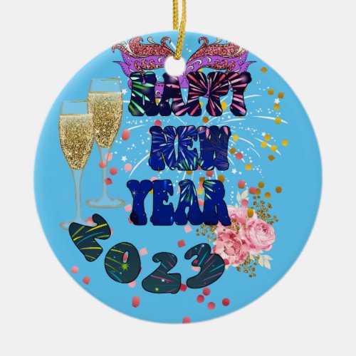 Happy New Year 2023 _ Celebrate Ceramic Ornament