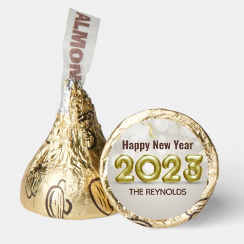 Happy New Year 2023 Elegant Gold Foil Balloons Hersheys Kisses