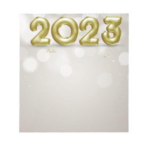 Happy New Year 2023 Elegant Gold Foil Balloons Notepad