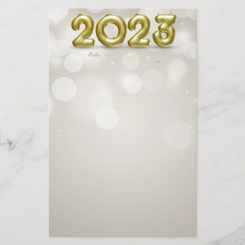 Happy New Year 2023 Elegant Gold Foil Balloons Stationery
