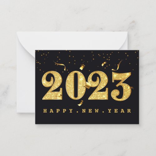Happy New Year 2023 Gold AND Black  Note Card