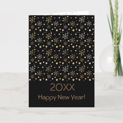 Happy New Year 2023  Gold Christmas Characters Holiday Card