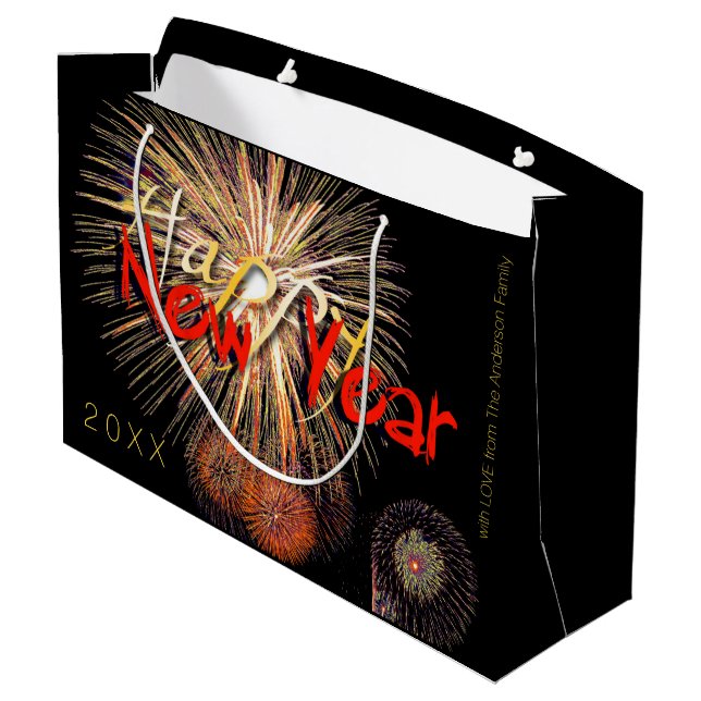 Happy New Year 2023 Personalized Large Gift Bag (Back Angled)
