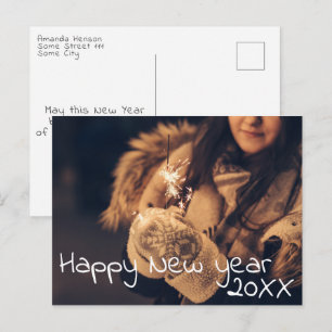 Happy New Year 2023 Script Full Photo Postcard