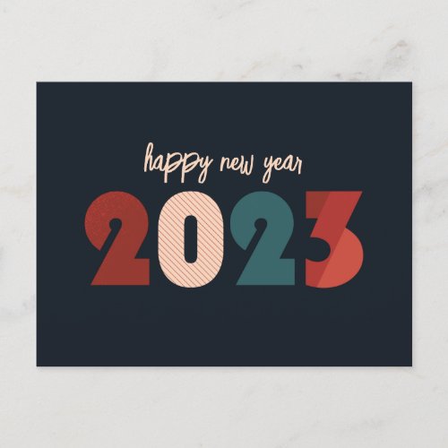 Happy new year 2023 text  postcard