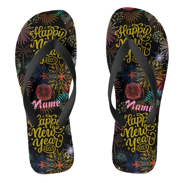 Happy New Year 2023 Thunder_Cove Flip Flops (Footbed)