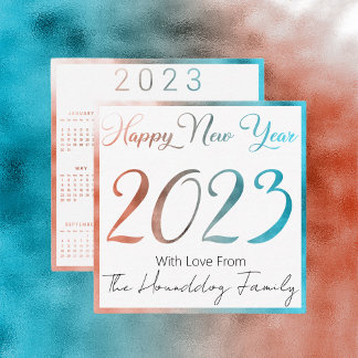 Happy New Year 2023 With Calender Note Card