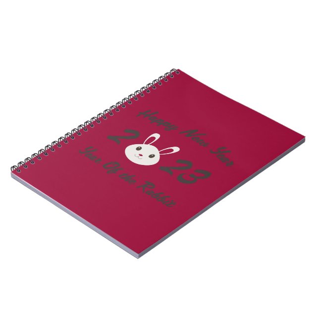 Happy New Year 2023 Year of the Rabbit  Notebook (Left Side)