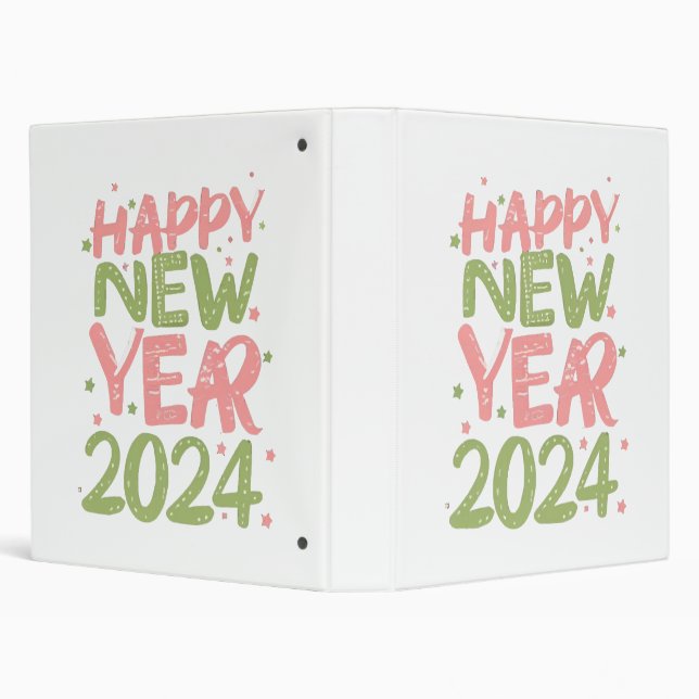 Happy New Year 2024 3 Ring Binder (Background)