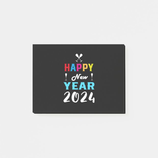 happy new year 2024 (9) post-it notes (Front)