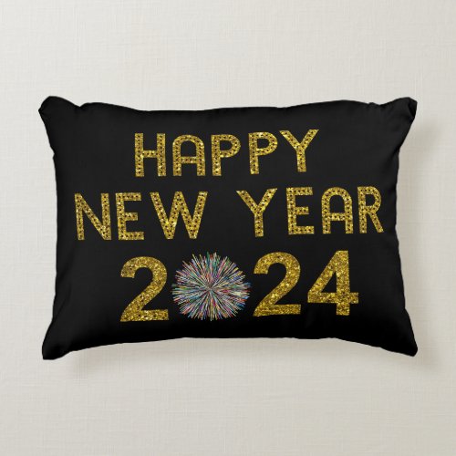 Happy New Year 2024 Accent Pillow