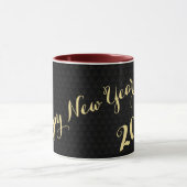 Happy New Year 2024 Black Gold Elegant Tea Coffee Mug (Center)