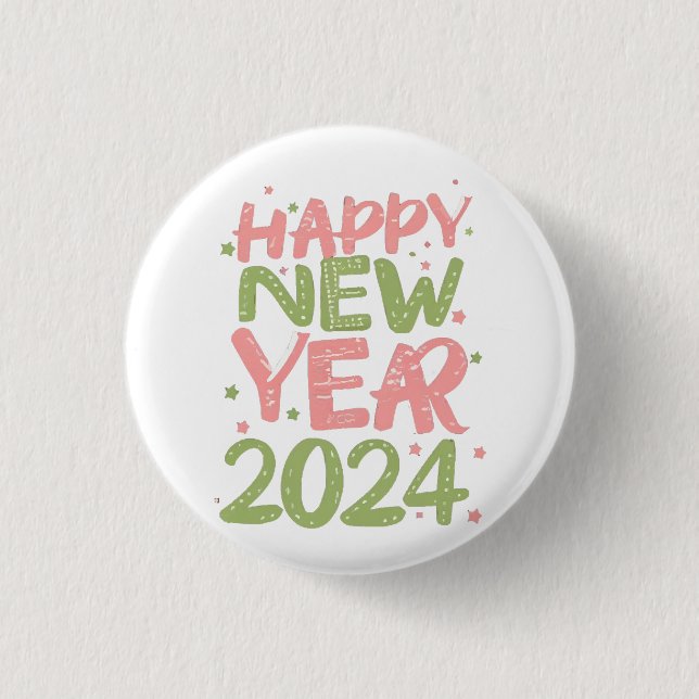 Happy New Year 2024 Button (Front)