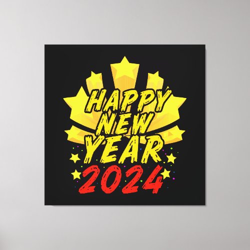 Happy New Year 2024  Canvas Print