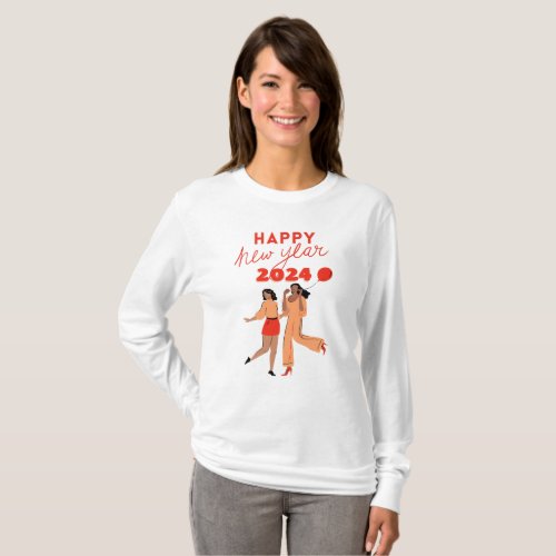 Happy New Year 2024 Celebration with friends T_Shirt