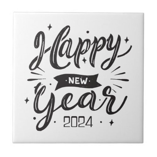 Happy new year 2024  ceramic tile