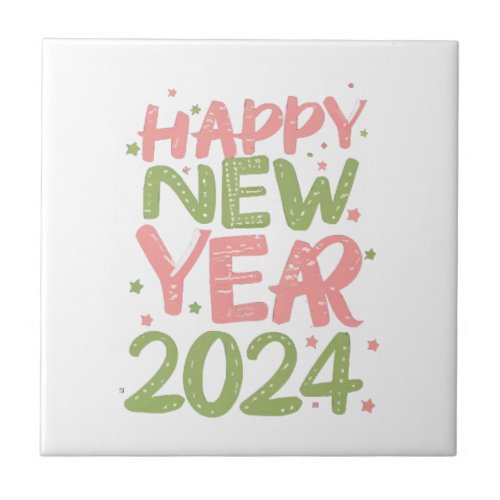 Happy New Year 2024 Ceramic Tile