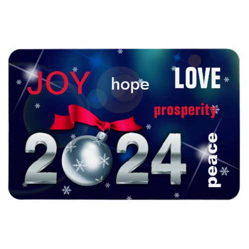 Happy New Year 2024 Christmas Bauble Magnet